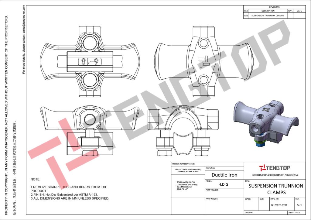 SUSPENSION TRUNNION CLAMPS TENGTOP