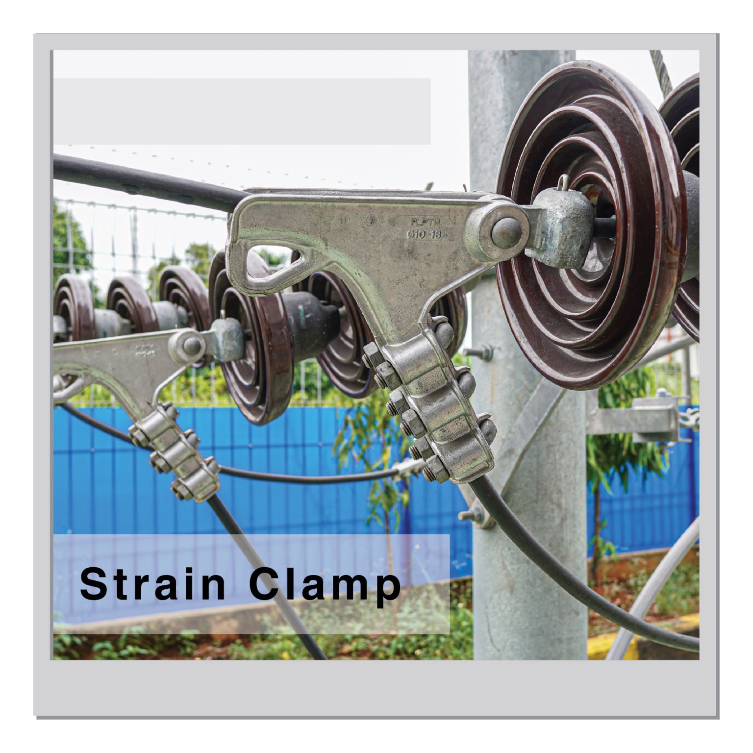 Power line strain clamps